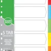 A4  Rainbow Board Index 5 Tab
