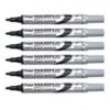 Pentel Maxiflo Whiteboard Markers 4mm Pump Action x 8 (Black)