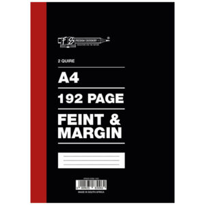 A4 2 Quire 192pg Feint and Margin Hardcover Book (12)