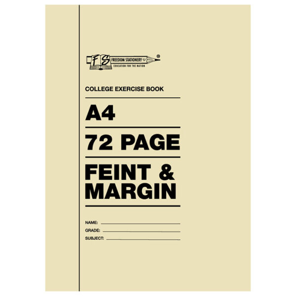 A4 72pg Feint and Margin Softcover Book
