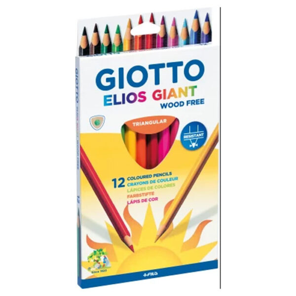 Giotto Elios Tri Grip Colour Pencils 12pcs
