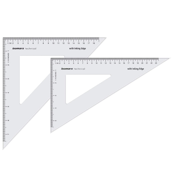 Draughtsman 24cm Set Squares 45 and 60 Degree