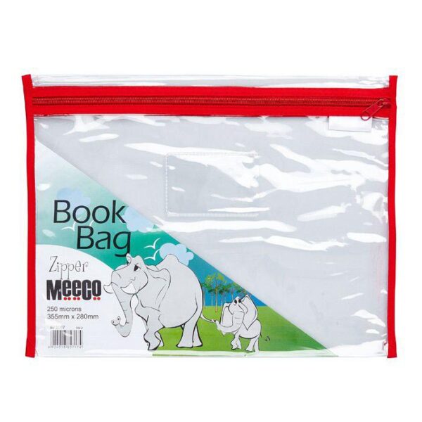 A4 Meeco Clear PVC Book Bag with Zip